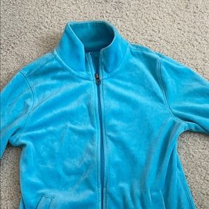 Blue Cotton Zip Up Jacket